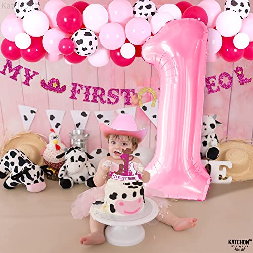 Image of Katchon, 40 Inch Light Pink Number 1 Balloons For 1st Birthday Decorations