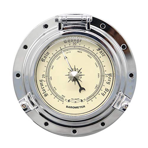 Barometer Kompensierte Schiffsbarometer Wandhängendes Wetterstation Barometer-Thermometer-Hygrometer