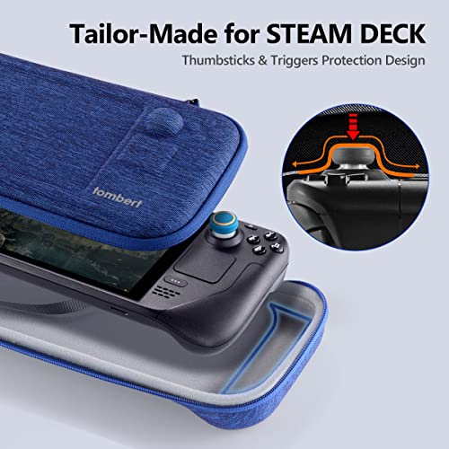Tombert Carrying Case Compatible With Steam Deck, Protective Hard Shell Carry Case, Portable Travel Carrying Case Pouch For Steam Deck Console & Accessories-Bule #TOP2