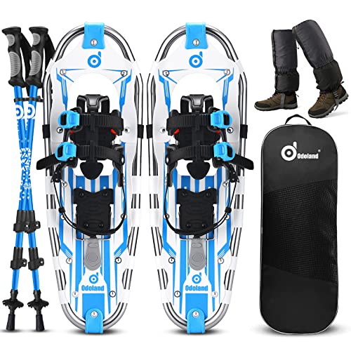 image for Odoland Lightweight 21 Inches Snowshoes for Men Women Youth Kids, Alum