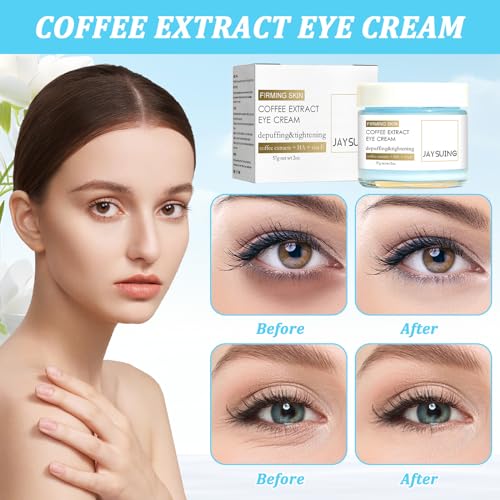 Phix Caffeine Eye Cream Caffeine Eye Cream 2 Pieces Eye Cream for Dark Circles and Puffy Eyes Suitable for Lightening Dull Eye Skin Improving Eye Bags and Dark Circles - Image 4