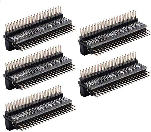 GeeekPi 5Pack Raspberry Pi Micro Connectors 40-pin GPIO 1 to 2 Expansion Board 2 x 20-pin Strip Dual Male Header Double Row Straight GPIO Connector Pin Header Compatible with Raspberry Pi