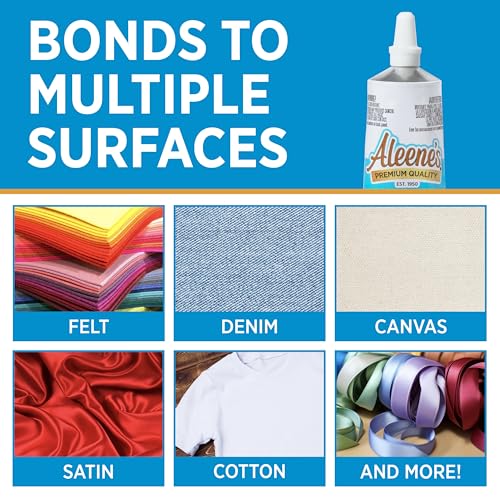 Aleene's Super Fabric Adhesive, Platinum Bond, Super-Strong, Ultra Flexible, Permanent, UV and Waterproof, 1 Pack, 1.5 fl oz - Clear