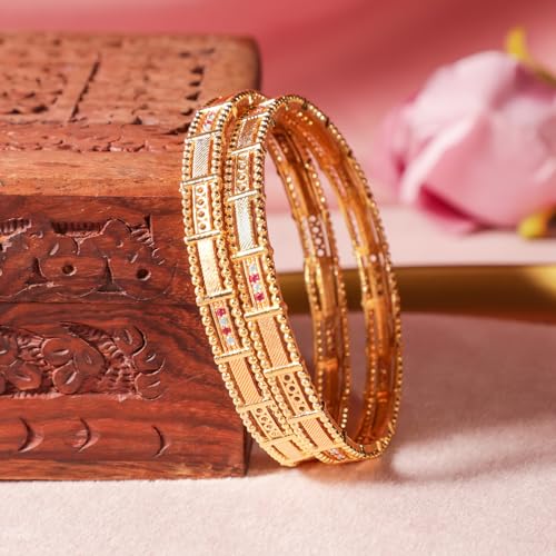 Image of Rubans Bangles Set of 2 Traditional Festive Jewellery Gift for Women & Girls