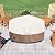 Alickwang 34-36 Inch Round Fire Pit Cover,Outdoor Waterproof 600D Heavy Duty Fade Resistant Round Firepit Cover,All Weather Protection Patio Fire Table Cover,Beige,36''Dia X 24''H