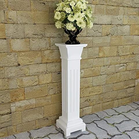 Lechnical Soporte de la Planta, Clásico Pilar Cuadrado Planta Soporte MDF Columna Griega Estatua Blanco Cover
