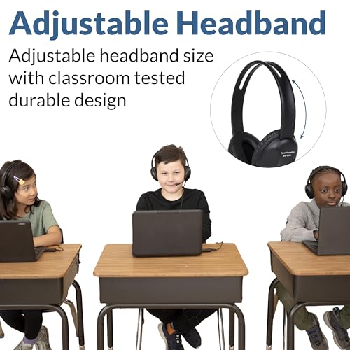 Image of Cyber Acoustics USB-C (AC-4014) Computer Headset with Microphone, Wired Headset with Noise Cancelling Mic for PC, Laptop, Office & Work from Home, Durable Classroom Design