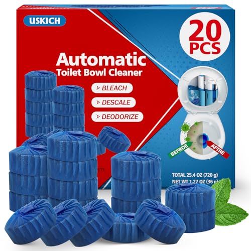 USKICH 20 Pack Toilet Bowl Cleaner Tablets,Blue Automatic Toilet Tank