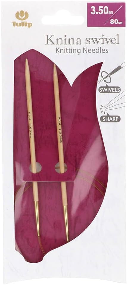Tulip Knitting Needles, Bamboo, Beige, 80 cm x 3.5 mm