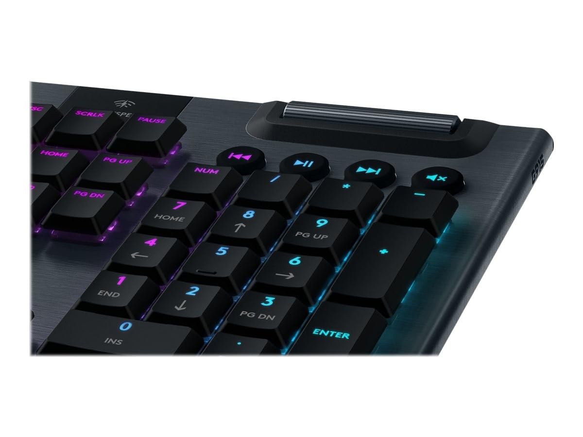 Logitech G915 Lightspeed Teclado Gaming Mecánico Inalámbrico con Teclas GL-Táctil de bajo Perfil, Diseño Ultra Delgado, 30 Horas de duración de la batería, Disposición QWERTY ES - Negro