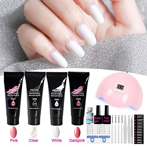 Polygel Nails Extension Gel Kit, 15ML 4PCS Nail