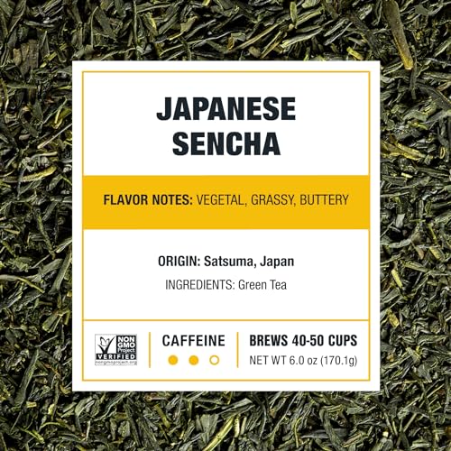 Image of Tiesta Tea - Japanese Sencha Tea, Loose Leaf, Single Origin Premium Sencha Green Blend, Medium Caffeinated, Make Hot or Iced & Up to 50 Cups, Pure Unblended, 6oz Refillable Tin