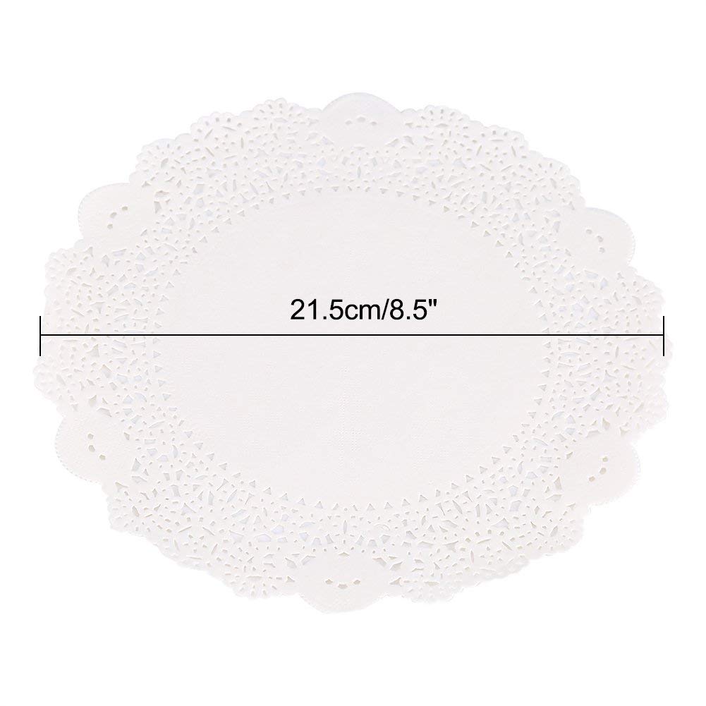 150x Runde Spitzen-Papierdeckchen – 4,5 / 6,5 / 8,5 Zoll, 3 Größen Im Set, Für Kuchen, Desserts & Basteln