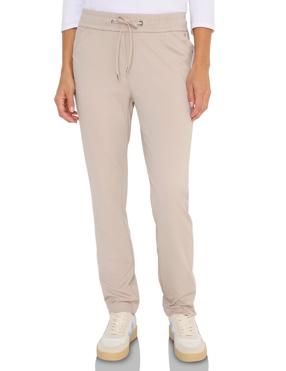 Cecil Women's 3817332 Gallon Stripe Pants, Light Sandalwood Beige, XL / 30L