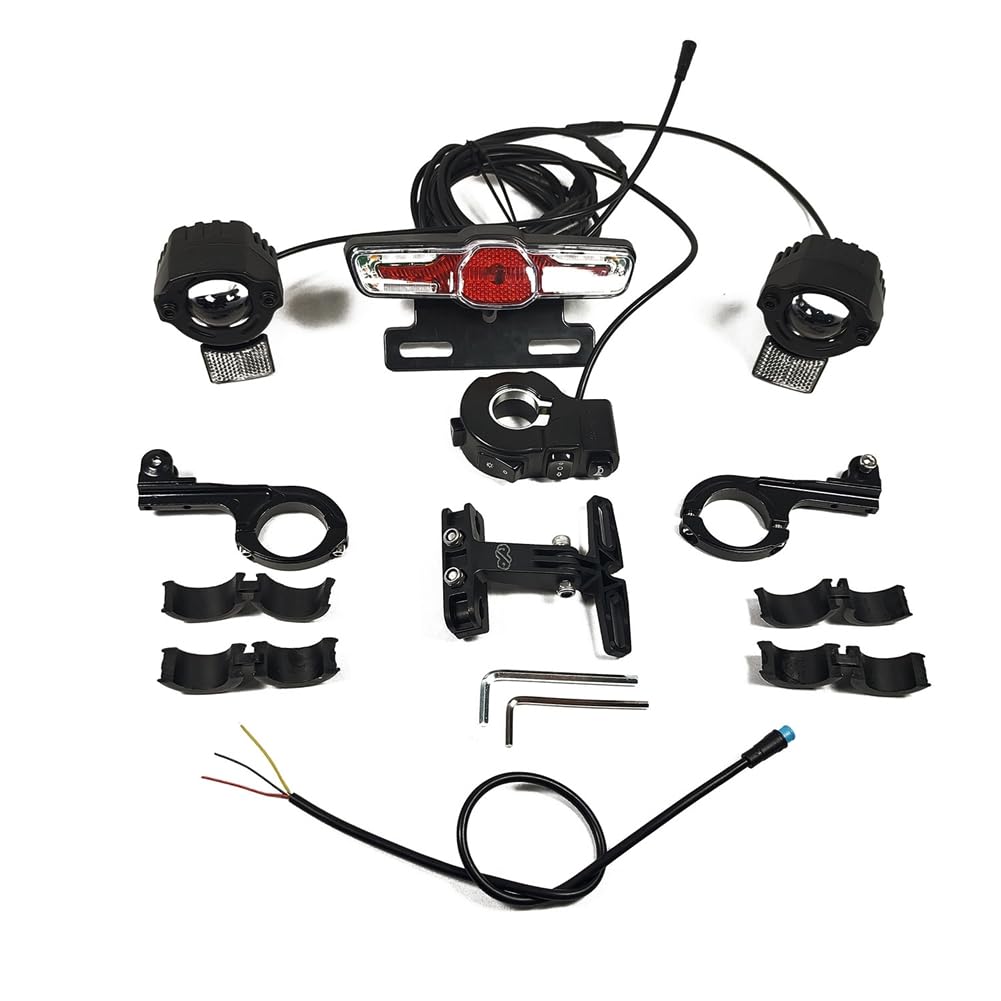 Rower elektryczny 12V-72V podwójne reflektory przednie tylne światło kierunkowskazu zestawy do konwersji roweru DIY wersja niestandardowa