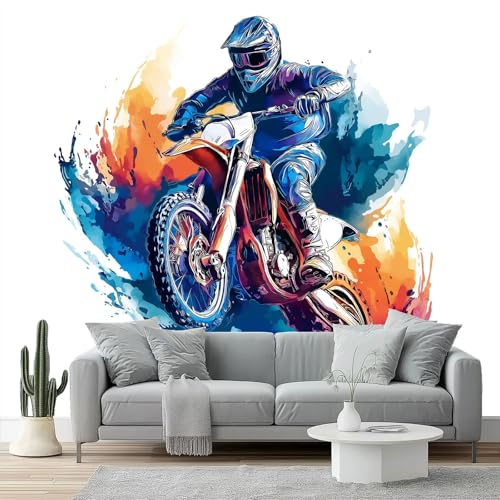 Papiers peints 250 x 175 cm cmcm Papier Peint Panoramique Design unique et moderne Cascades à moto, éclaboussure d'encre, dynamique Peint intissé Chambre...