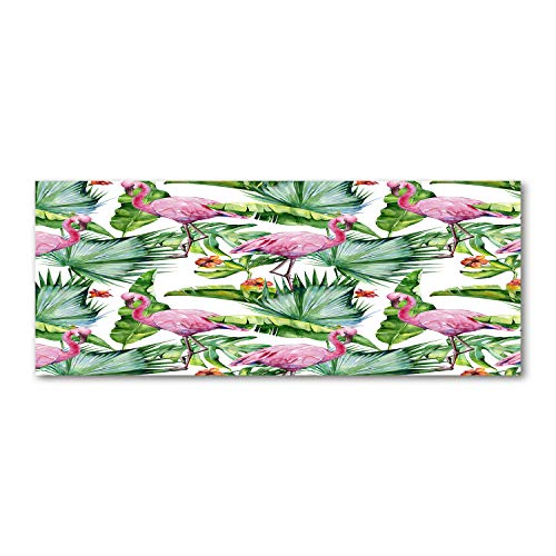 Fond de hotte flamants roses en verre trempé 125x50 cm pour cuisine multicolore