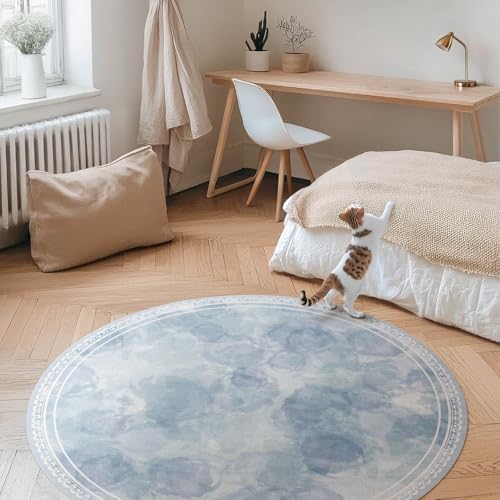 Tapis vinyle durable et élégant rond 150 cm pour protéger les sols fragiles
