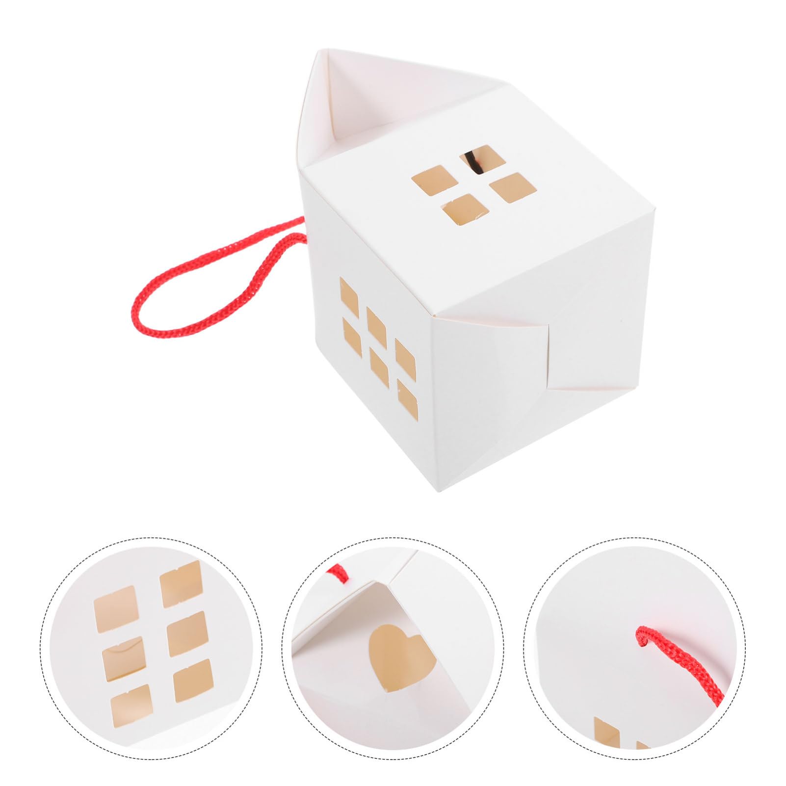 Hausförmige Gastgeschenkboxen 50 Stück aus Papier Weiß für Hochzeit | Kleine Schachteln für Süßigkeiten, Verpackung für Feier und Fest, Geeignet zum Aufbewahren Kleiner Dinge