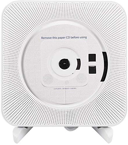 Tragbare CD-Player, an der Wand befestigten Bluetooth CD-Player mit Fernbedienung, Stereo-CD / MP3-MP4-Player/FM-Radio voller Band für PC,