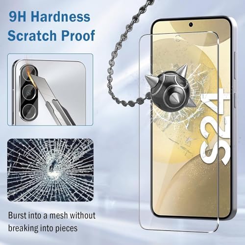 Image of SHILD - (Pack 2 Perfect - Fits Design Tempered Glass For Samsung S24 | Tempered Glass Screen Protector For Galaxy S24 - HD /Anti Scratch /Fingerprint Working