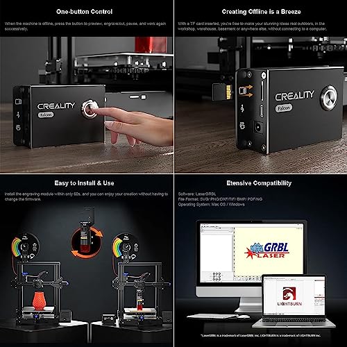 Image of 3 idea Imagine Create Print Creality Laser Engraver Module Kit 5W 455nm Compatible Ender 3 Pro V2 /NEO /MAX /S1 /S1 Pro, CR-10 3D Printer etc.