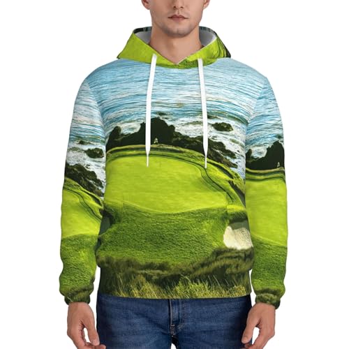 Sweat à capuche homme imprimé golf chandail polyester décontracté EdWal - 2