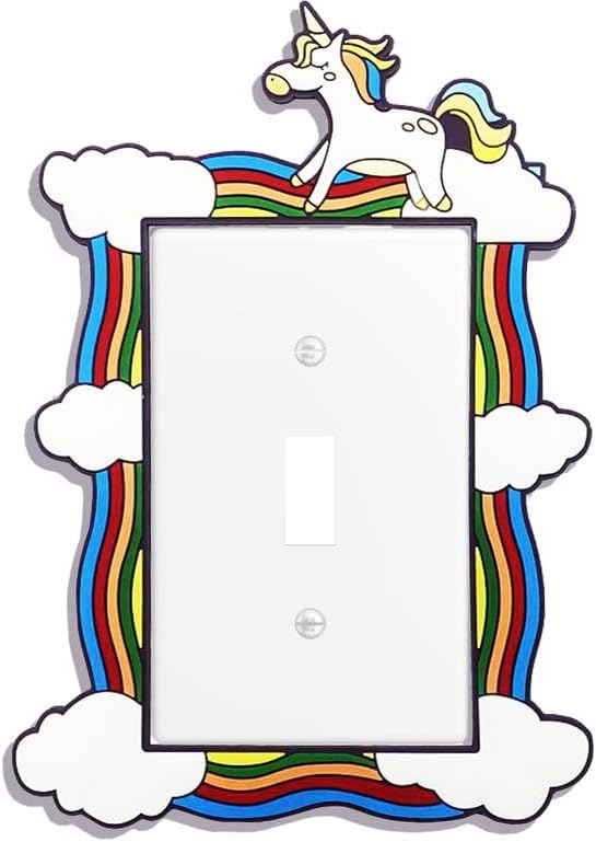 Miniatura 1 de Adhesivo de placa de pared con diseño de unicornio de 1 banda para interruptor de luz calcomanías para adolescentes niños niñas decoración de