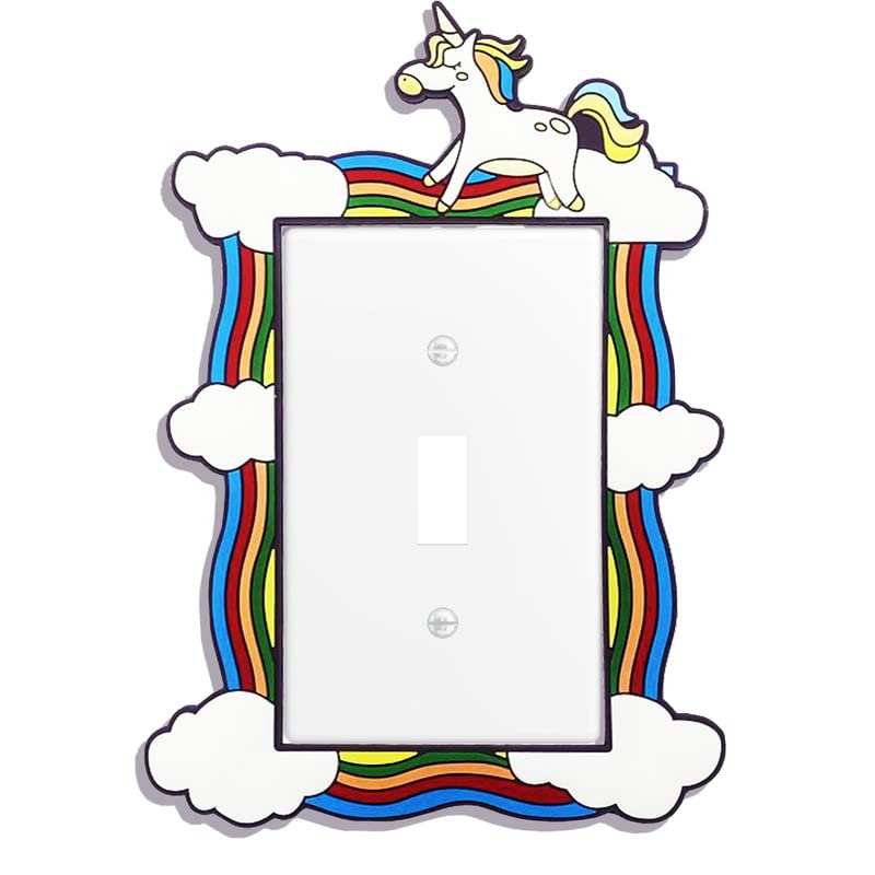 Unicorn 1 Gang Toggle/Rocker Wall Plate Sticker Light Switch Stickers Teens Boys Girl Room