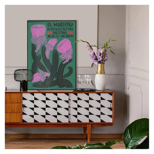 Cuadro sobre lienzo de cactus mexicano XENITE para dar vida a tu salón ecléctico 4