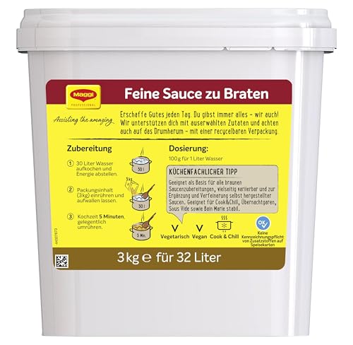 MAGGI Professional Feine Sauce zu Braten, vegan, Ergiebigkeit 32 L, 1er Pack (1 x 3 kg GastroBox)