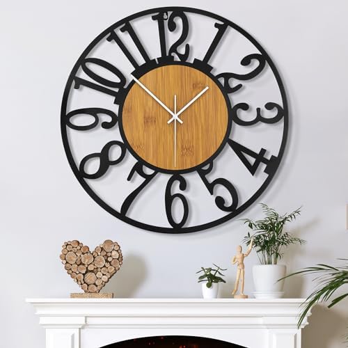 Amazon.com: Mee 2ou Large Wall Clock for Living Room Decor, 16 Inch Non ...