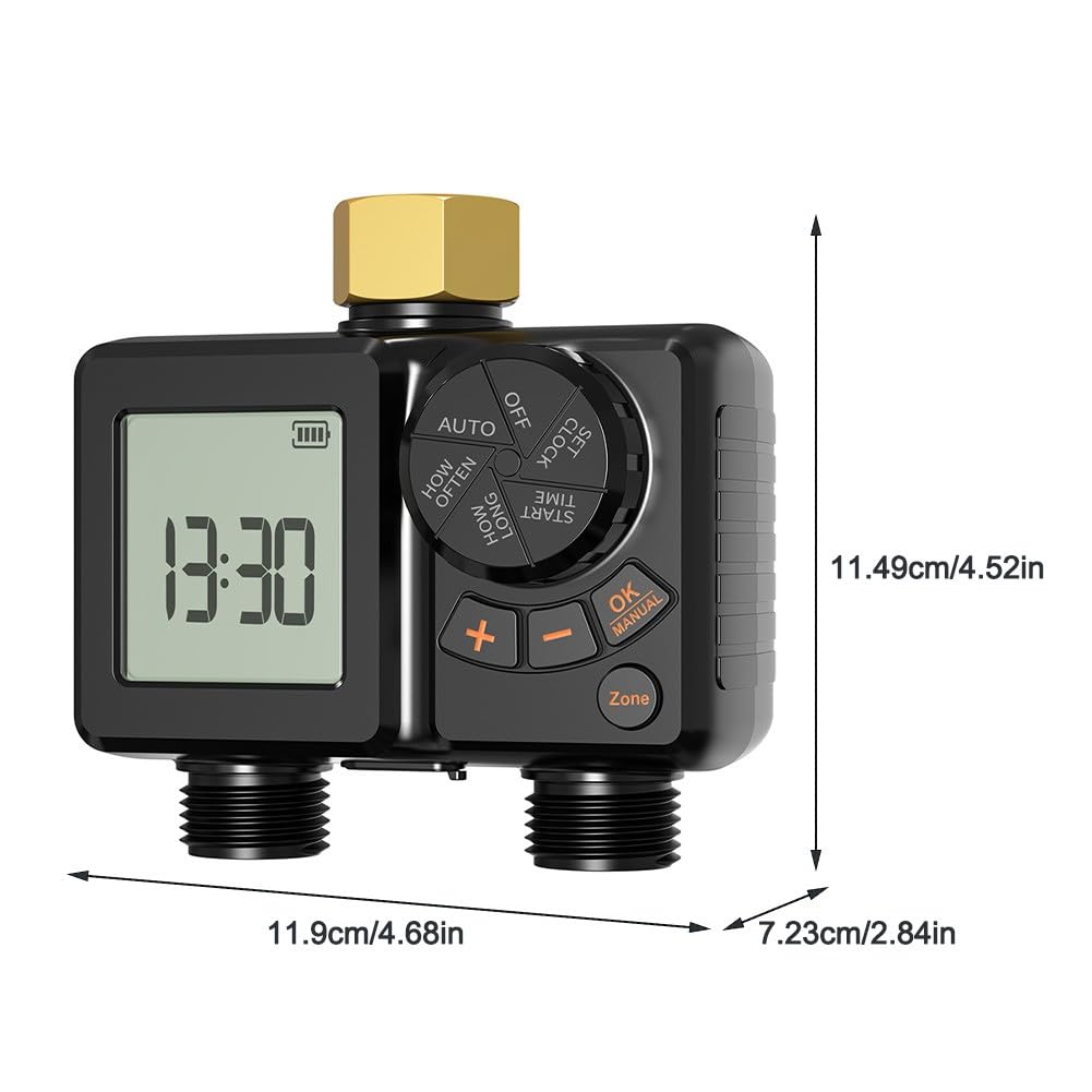 KiraKira Dispositif d'arrosage automatique pour plantes avec irrigation programmée, pour double minuterie, charge USB 2200 mAh, serre de jardin
