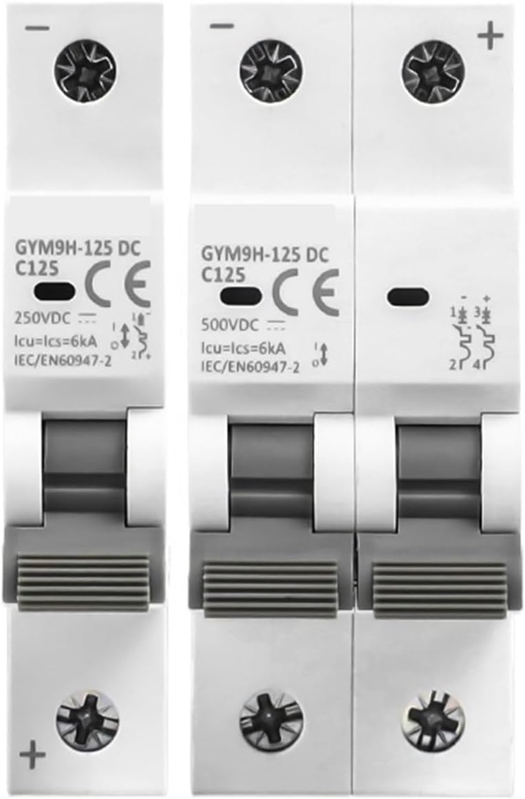 100A 125A AC MCB DC MCB Electrical Circuit Breaker 1P 2P AC 230V 400V 6KA 10KA MCB GYM9H-125 18mm 36mm(AC MCB,2P C100A)