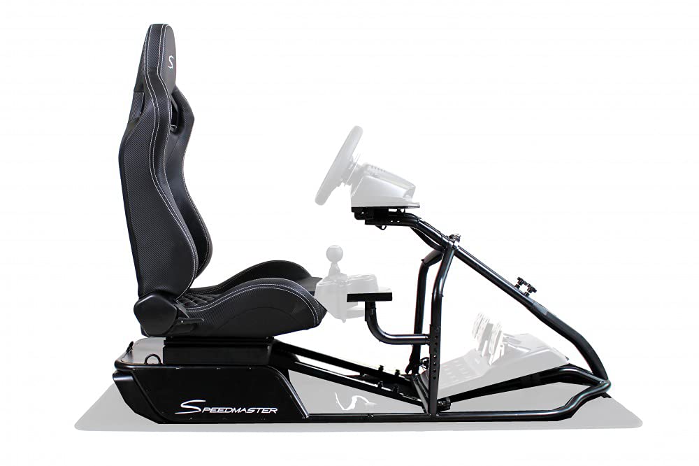 SPEEDMASTER Pro Gaming Rennsitz Carbonfaser Optik Schwarz PS4 PS5 XBOX Simracing Simulator RIG
