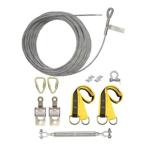 FallTech 602100A, SteelGrip, Temporary Cable HLL System with Pass-Through Anchors, 100', 1 pc