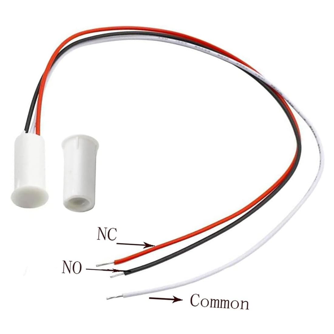 4 Sets Magnetischer Reed-Schalter RC-35 NC/NO Versenkte verdrahtete Tür Fenster Alarm, Magneti Türschalter, Kontaktsensor, für Haussicherheit und Einbruchalarm