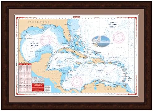 Caribbean Gulf of Mexico Florida Framed Chart