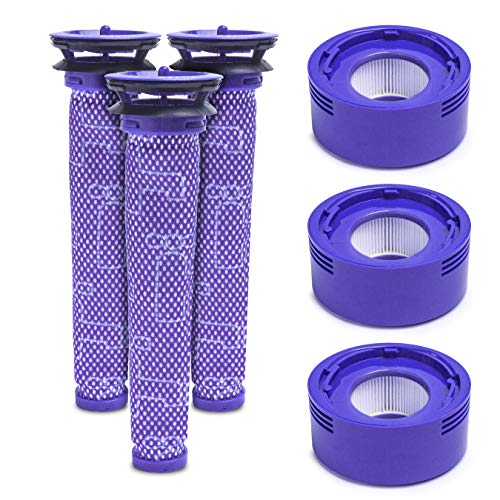 Filtre HEPA Dyson V8 V7 haute efficacité, lot de 3 kits de filtration lavables