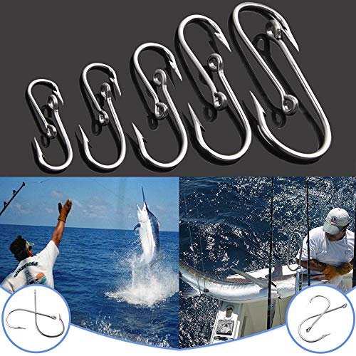 Saltwater Large Giant Shark And Alligator Hooks 7731 Stainless Steel Big Game Fishing Hooks 5/0-20/0 Extra Strong Sharp Large Fishing Hooks #TOP6