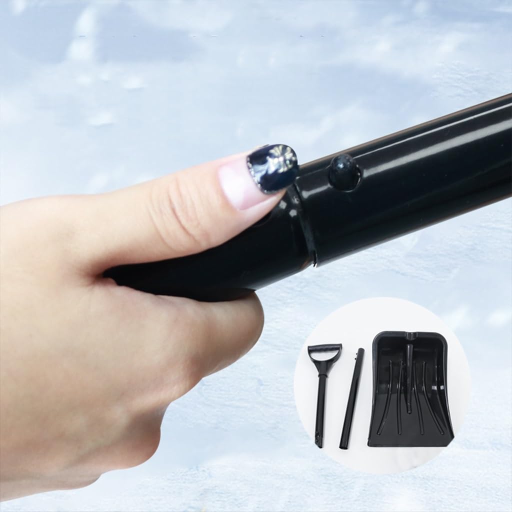 JOCHEN Pala de Nieve para Invierno, cómoda Pala para Quitar Nieve en automóvil con Pala de Empuje para Quitar Nieve Gruesa Desmontable, Pala para Nieve para el hogar, Pala para Invierno