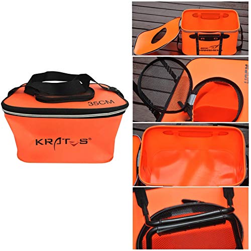 Daxin Portable Fishing Bag EVA Fishing Water Bucket Collapsible Live Fish Box Water Container Folding Fishing Water Tank for Traveling Hiking Fishing