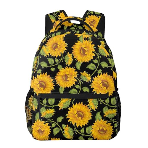Sac à dos en toile OdDdot léger et résistant à imprimé tournesol
