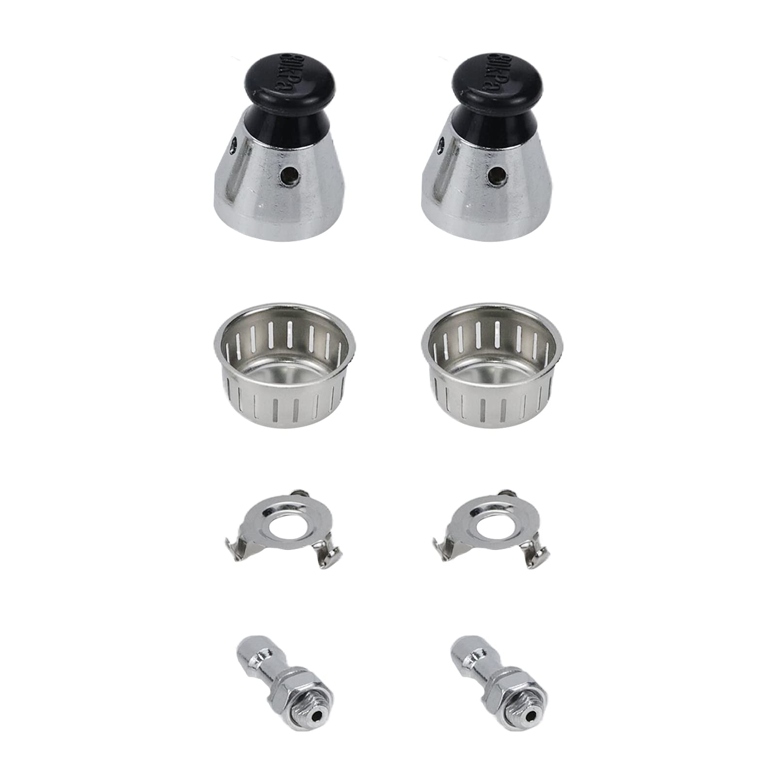 2 válvulas de alivio de olla a presión, válvula de jigger universal de olla a presión con varilla de escape, silbato para control de presión de peso, regulador de seguridad de 80 KPA, diseño