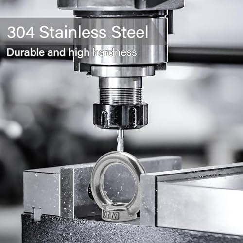 BREANIFULL 12 Stück Edelstahl M10 Ringmutter Ösenschraube Augenmuttern Stockschrauben M10 Edelstahl Hardware Ringösen für Seilmontage, Hebezubehör, Oberflächenpolieren, Silber (A, 12)