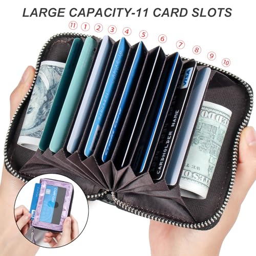 Image of Credit Card Wallet, RFID Card Case Wallet, Zipper Card Cases Holder for Men Women, RFID Blocking, KeyChain Wallet, Compact Size Card Organizer Case for Women