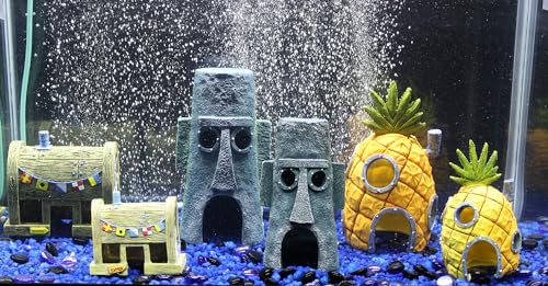 Penn-Plax (SBR10EO Spongebob Squarepants Officially Licensed Aquarium Ornament – Spongebob’s Pineapple House – Medium - Image 5