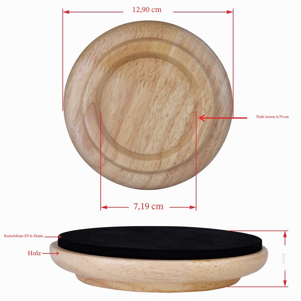 KingPoint Bodenschoner / Untersetzer für Konzertflügel, aus Hartholz, mit Schaumstoff-Stoßdämpfer, erhältlich in 6 Farben, 3-teiliges Set natur