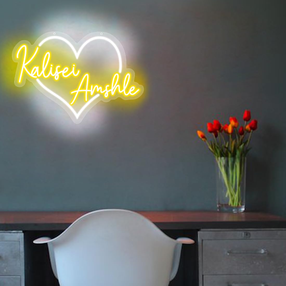 Nombre De Pareja Personalizado Corazón Luz De Neón Led Para El Día De San Valentín, Nombre Personalizado Del Amante Letra Corazón Letrero De Neón, Aniversario Boda Regalo De Neón Para Novio Novia