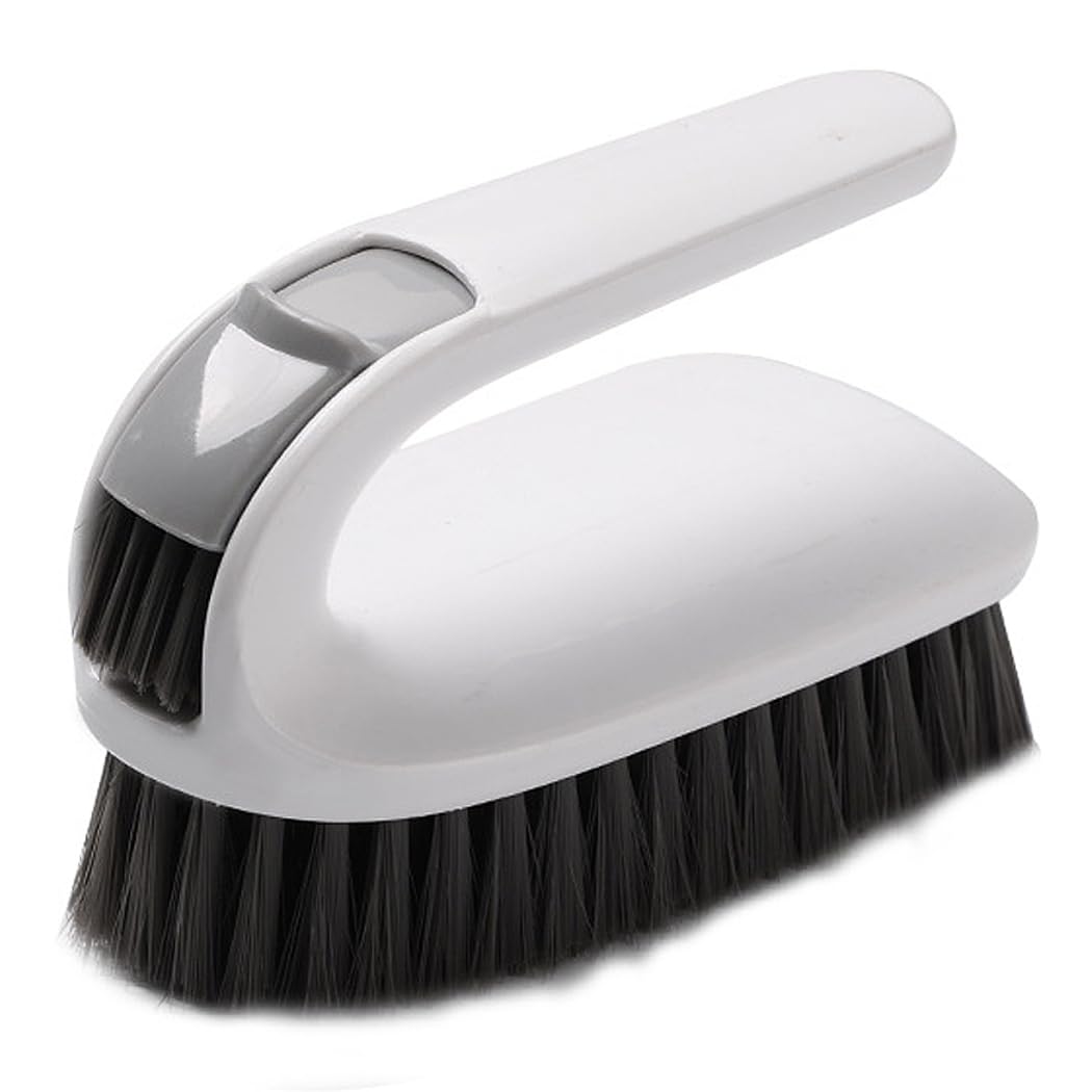 REVHQ Scrub Brush Cleaning Brush Multi-Purpose Hard Stiff Bristles Heavy Duty Scrub Brush for Bathroom Shower Sink Carpet Floor Surfaces Tub, Tile and Grout All Purpose (Black)